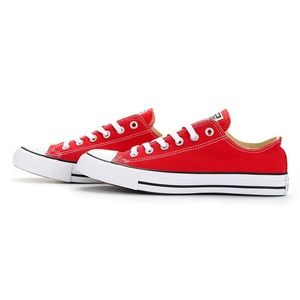 Red Low Top Converse Chucks Women’s Size 7.5